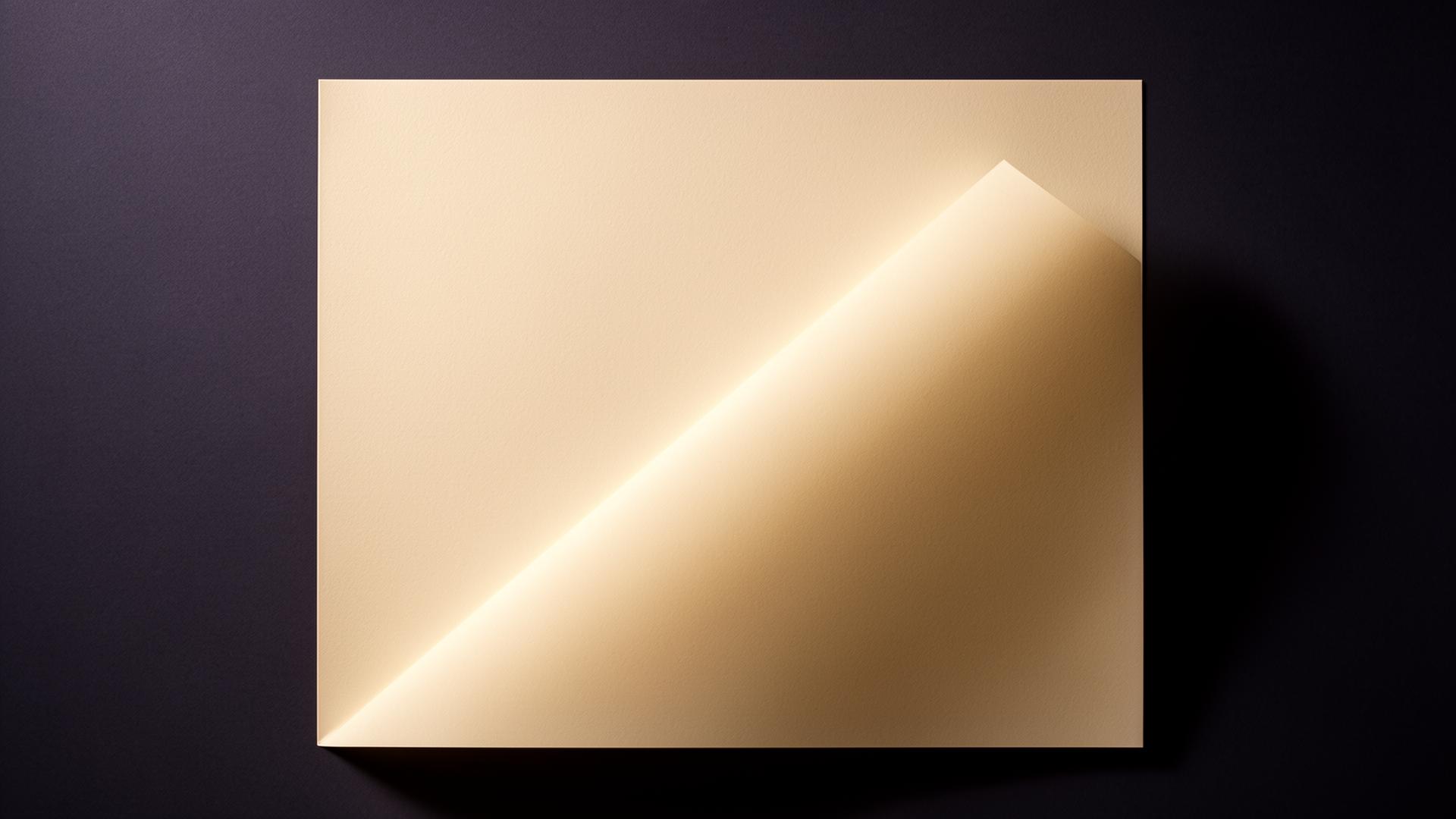 A folded sheet of paper catching sidelight — a study in deliberate composition